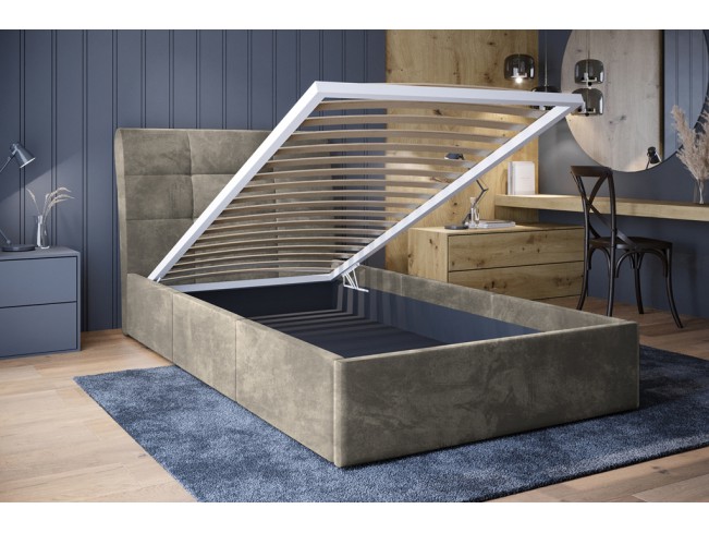 Łóżko tapicerowane Joko 120 Riviera 16 szary beż