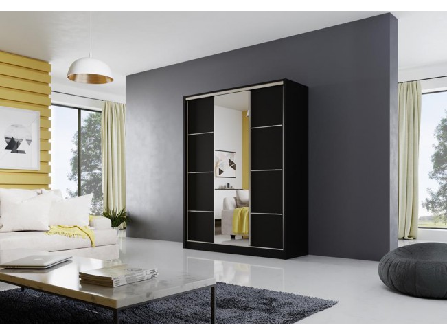 Szafa przesuwna Meblo 4 czarny mat 150 cm