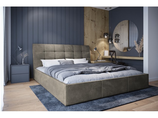 Łóżko tapicerowane Joko 160 Riviera 16 szary beż