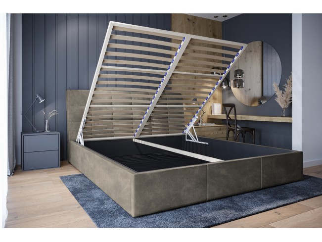 Łóżko tapicerowane Joko 180 Riviera 16 szary beż