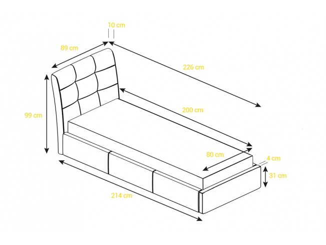 Łóżko tapicerowane Joko 80 Riviera 21 jasny beż