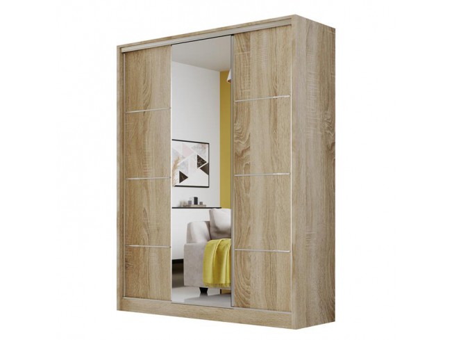 Szafa Meblo 4 150 sonoma z lustrem - widok z przodu