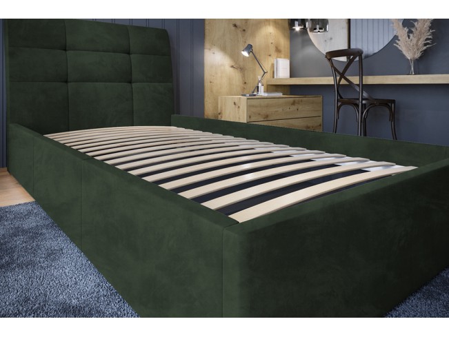 Łóżko tapicerowane Joko 90 Riviera 38 ciemny zielony