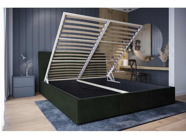 Łóżko tapicerowane Joko 180 Riviera 38 ciemny zielony