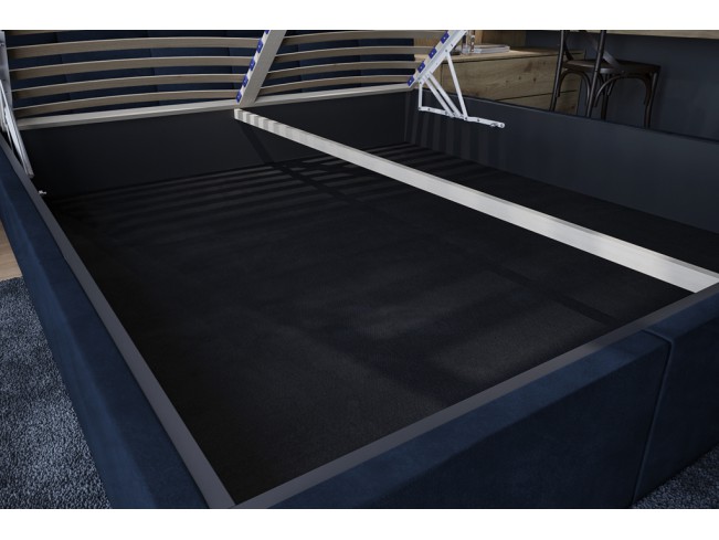 Łóżko tapicerowane Joko 180 Riviera 81 granatowy