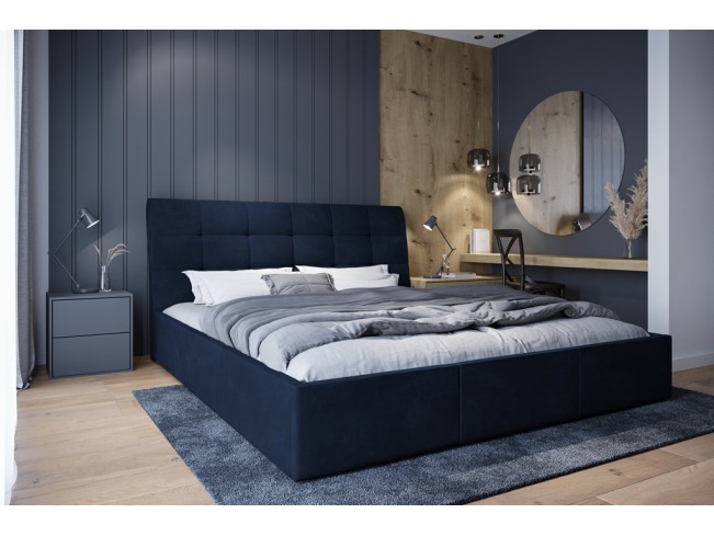 Łóżko tapicerowane Joko 180 Riviera 81 granatowy