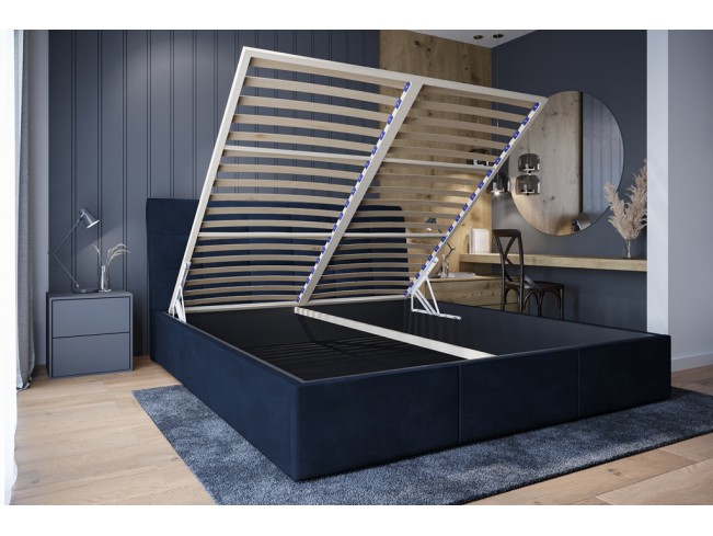 Łóżko tapicerowane Joko 180 Riviera 81 granatowy