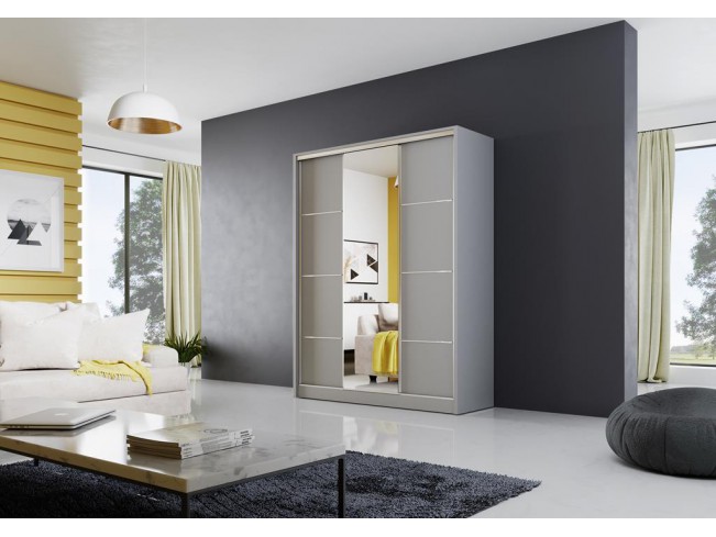 Szafa przesuwna Meblo 4 szary mat 150 cm