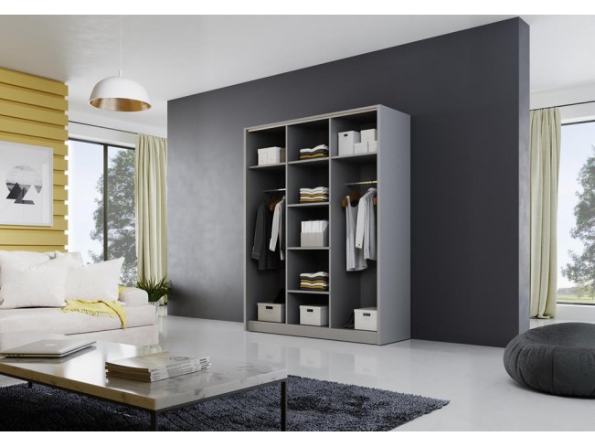 Szafa przesuwna Meblo 4 szary mat 150 cm