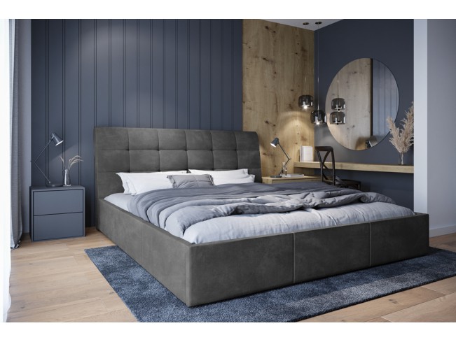 Łóżko tapicerowane Joko 180 Riviera 91 szary