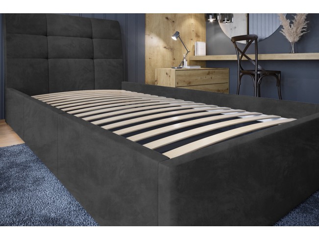 Łóżko tapicerowane Joko 90 Riviera 95 ciemny szary