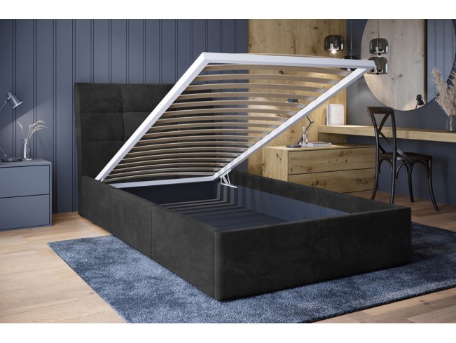 Łóżko tapicerowane Joko 90 Riviera 95 ciemny szary