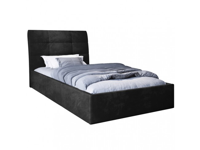 Łóżko tapicerowane Joko 90 Riviera 100 czarny - widok z przodu