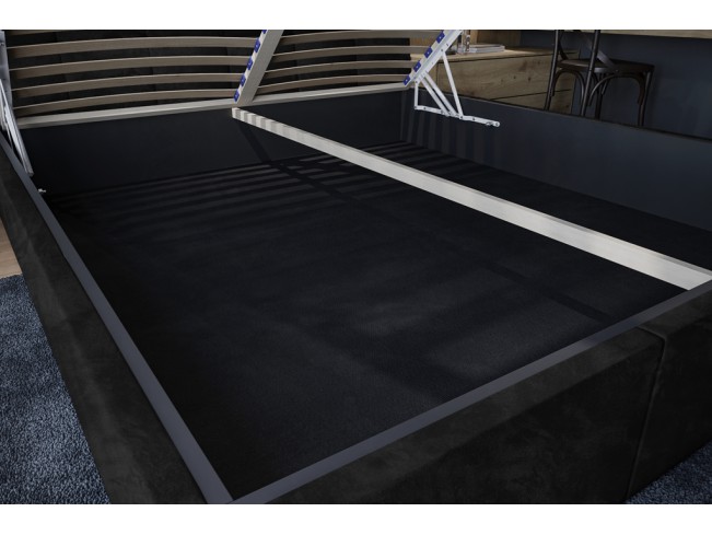 Łóżko tapicerowane Joko 140 Riviera 100 czarny