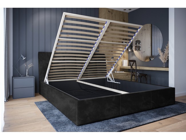 Łóżko tapicerowane Joko 140 Riviera 100 czarny