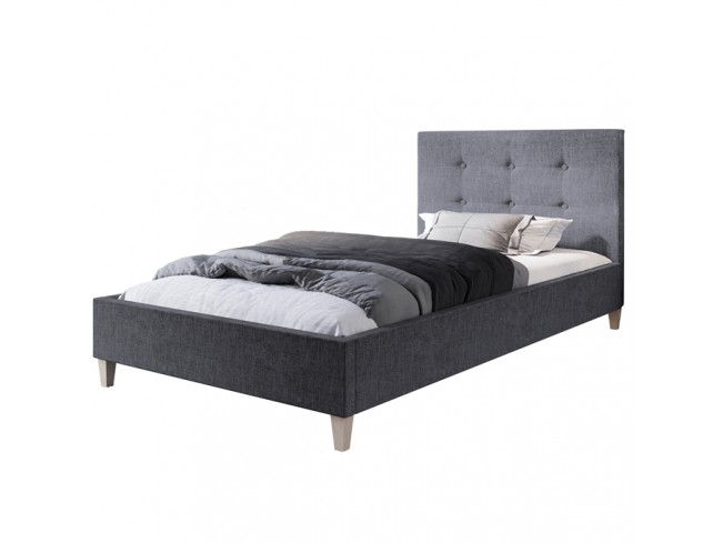 Łóżko tapicerowane Endo 80 Sawana 05 szary - widok z przodu