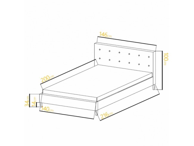 Łóżko tapicerowane ENDO SA-05 140