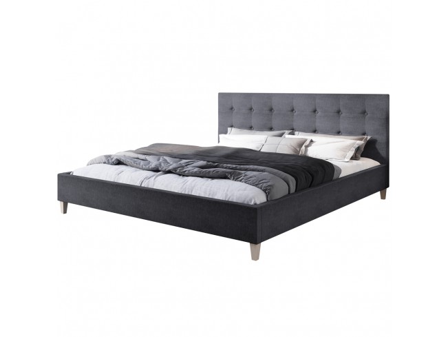 Łóżko tapicerowane Endo 180 Sawana 05 szary - widok z przodu