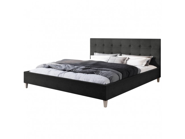 Łóżko tapicerowane Endo 160 Sawana 14 czarny - widok z przodu