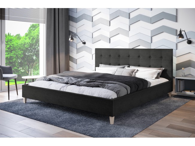 Łóżko tapicerowane Endo 180 Sawana 14 czarny