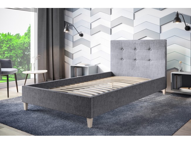 Łóżko tapicerowane Endo 80 Sawana 21 jasny szary