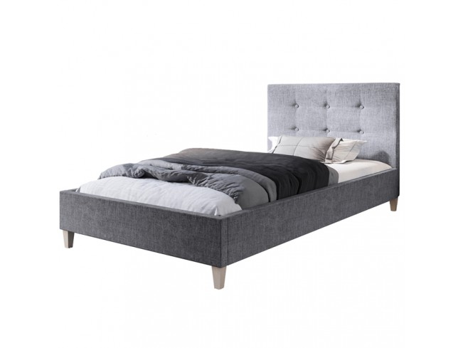 Łóżko tapicerowane Endo 90 Sawana 21 jasny szary - widok z przodu