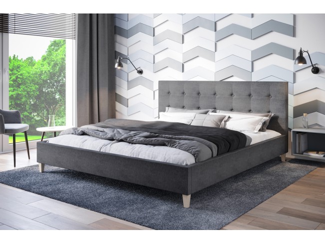 Łóżko tapicerowane Endo 140 Sawana 21 jasny szary