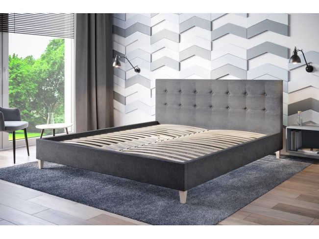 Łóżko tapicerowane Endo 180 Sawana 21 jasny szary