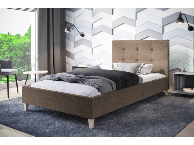 Łóżko tapicerowane Endo 80 Sawana 25 ciepły brąz