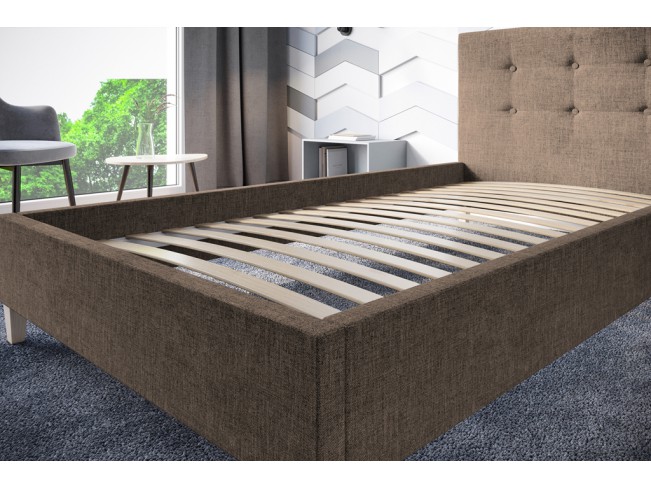 Łóżko tapicerowane Endo 80 Sawana 25 ciepły brąz