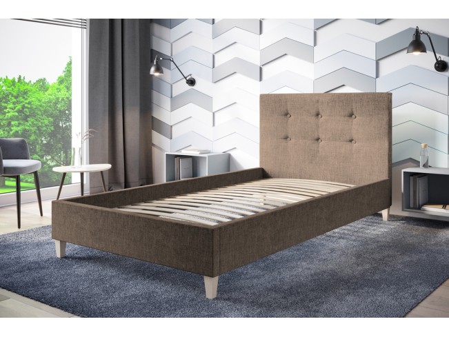 Łóżko tapicerowane Endo 80 Sawana 25 ciepły brąz