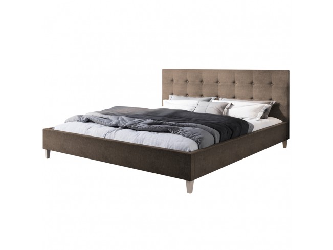 Łóżko tapicerowane Endo 160 Sawana 25 ciepły brąz - widok z przodu