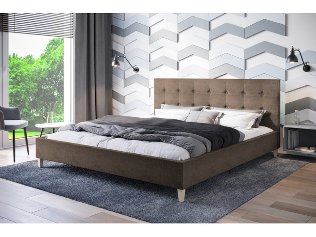 Łóżko tapicerowane Endo 180 Sawana 25 ciepły brąz