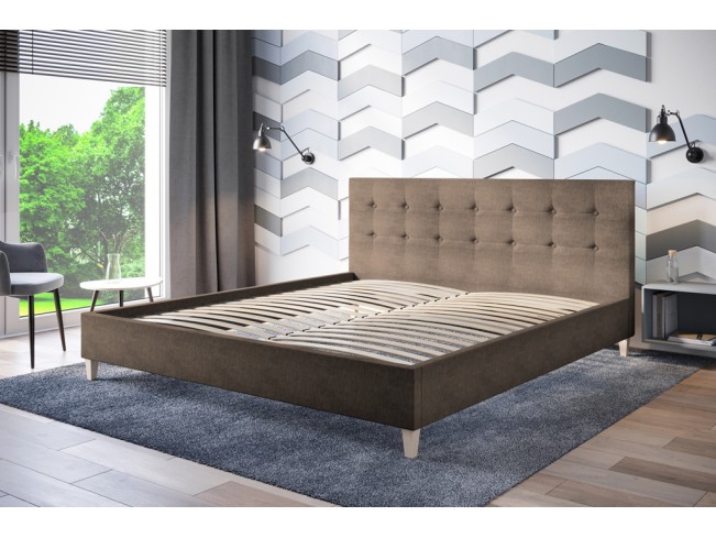 Łóżko tapicerowane Endo 180 Sawana 25 ciepły brąz