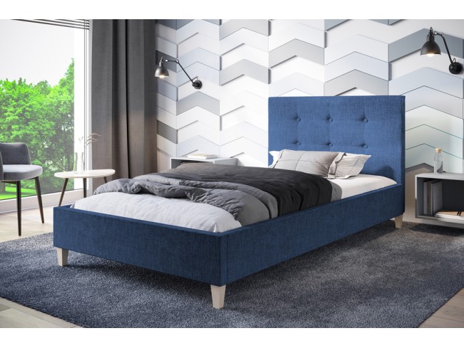 Łóżko tapicerowane Endo 90 Sawana 80 niebieski jeans