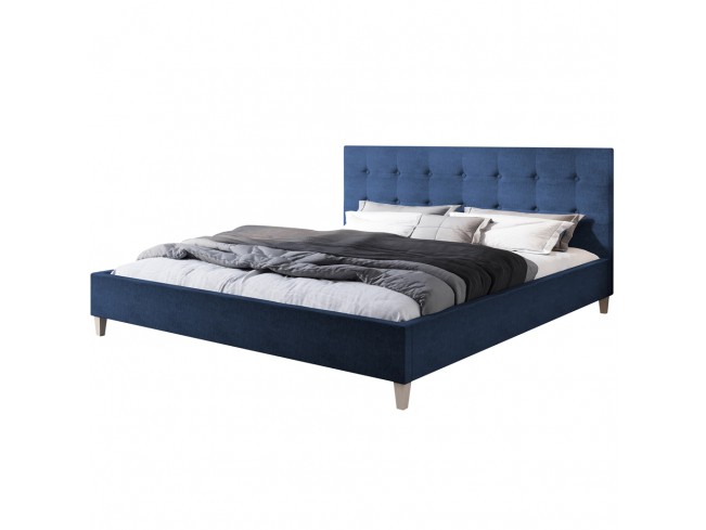 Łóżko tapicerowane Endo 160 Sawana 80 niebieski jeans - widok z przodu
