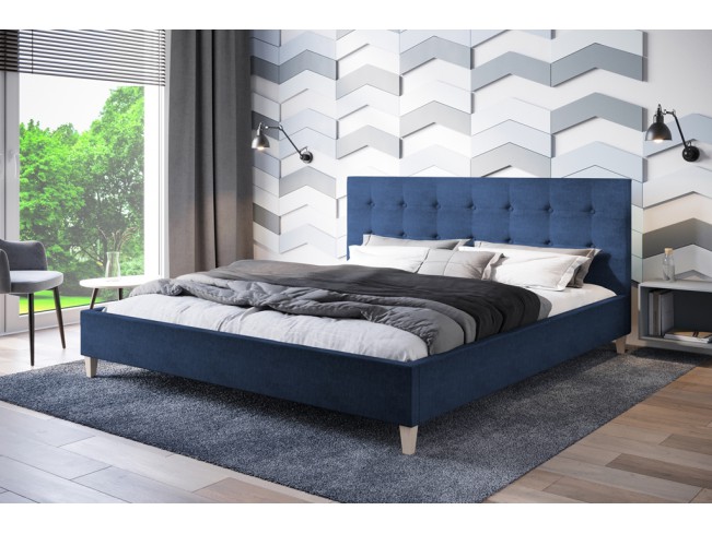 Łóżko tapicerowane Endo 180 Sawana 80 niebieski jeans