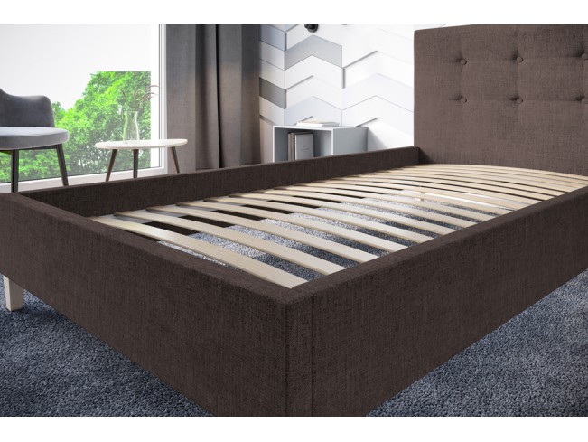Łóżko tapicerowane Endo 90 Inari 24 mleczna czekolada
