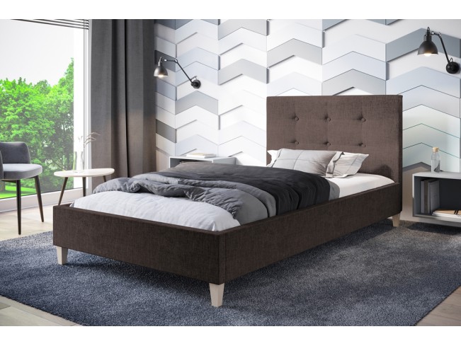 Łóżko tapicerowane Endo 120 Inari 24 mleczna czekolada