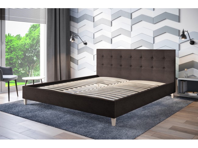 Łóżko tapicerowane Endo 140 Inari 24 mleczna czekolada