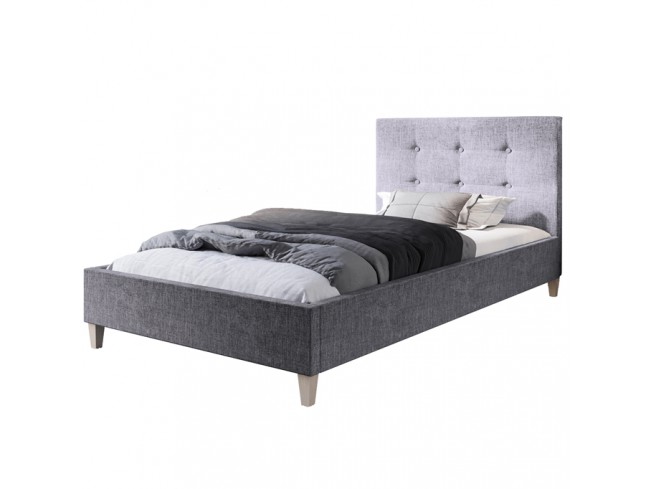 Łóżko tapicerowane Endo 90 Inari 91 jasny szary - widok z przodu