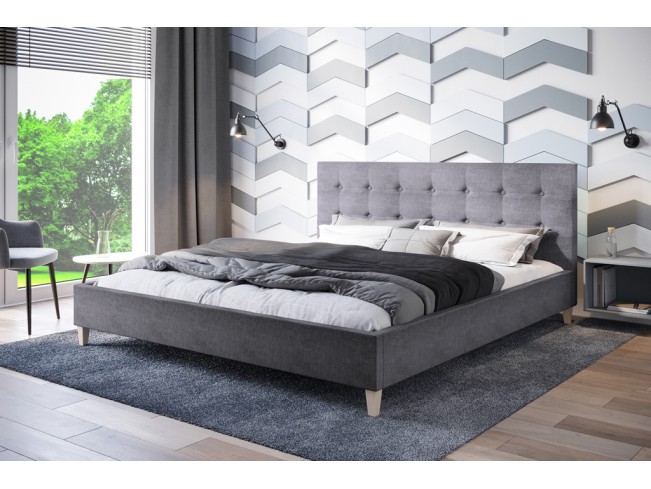 Łóżko tapicerowane Endo 140 Inari 91 jasny szary