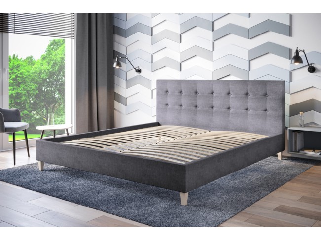 Łóżko tapicerowane Endo 140 Inari 91 jasny szary