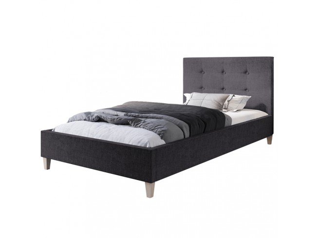 Łóżko tapicerowane Endo 80 Inari 96 ciemny szary - widok z przodu