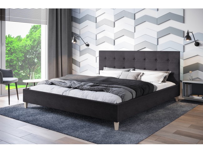 Łóżko tapicerowane Endo 180 Inari 96 ciemny szary