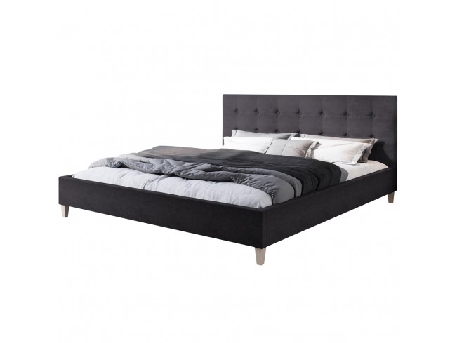 Łóżko tapicerowane Endo 180 Inari 96 ciemny szary - widok z przodu