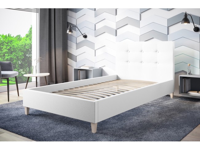 Łóżko tapicerowane Endo 80 Madryt 920 biały