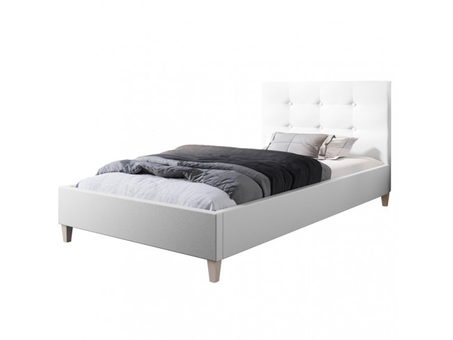 Łóżko tapicerowane Endo 120 Madryt 920 biały - widok z przodu