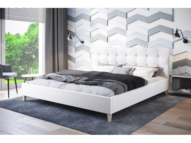 Łóżko tapicerowane Endo 140 Madryt 920 biały