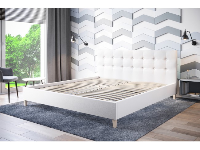 Łóżko tapicerowane Endo 140 Madryt 920 biały